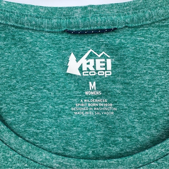 REI T Shirt Women Medium Green ShortSleeve Tee Top Outdoor Stretch Hiking Active - Picture 4 of 6